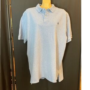 POLO Ralph Lauren XXL Heather Blue 100% cotton short sleeve navy‎ pony